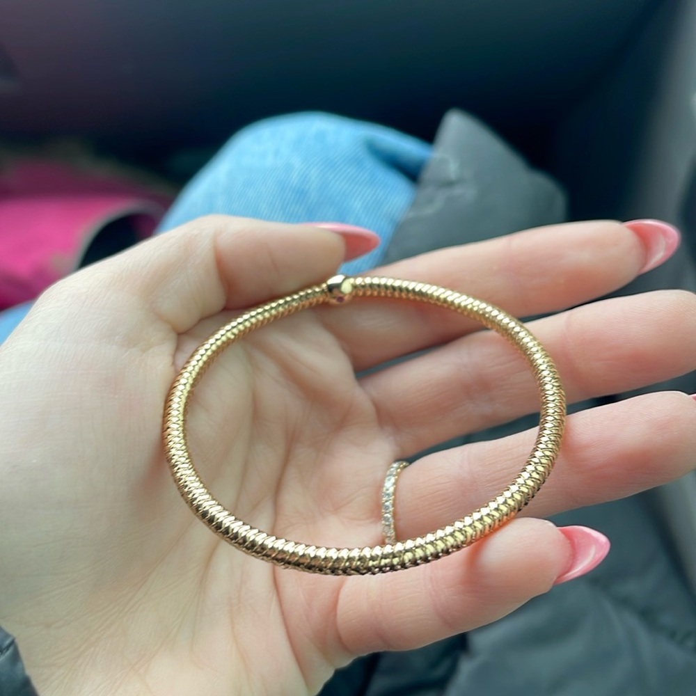 18k rose gold Robert coin mesh bracelet